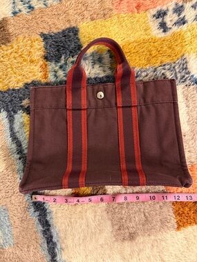 Hermes canvas tote bag
